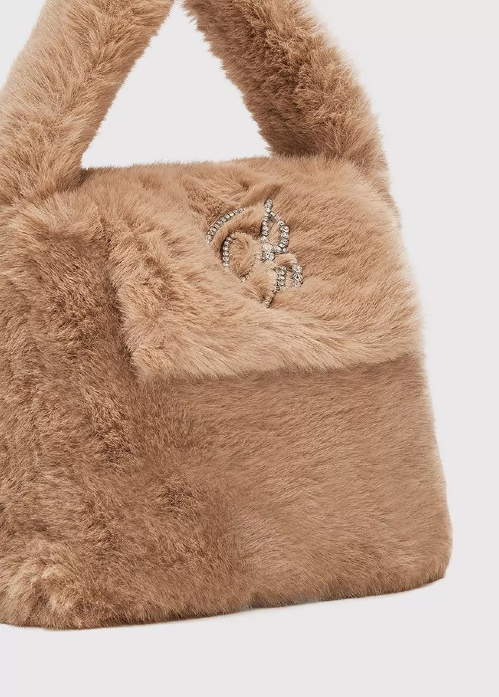 Women Blumarine Bag In Eco-Fur With Rhinestone Logo