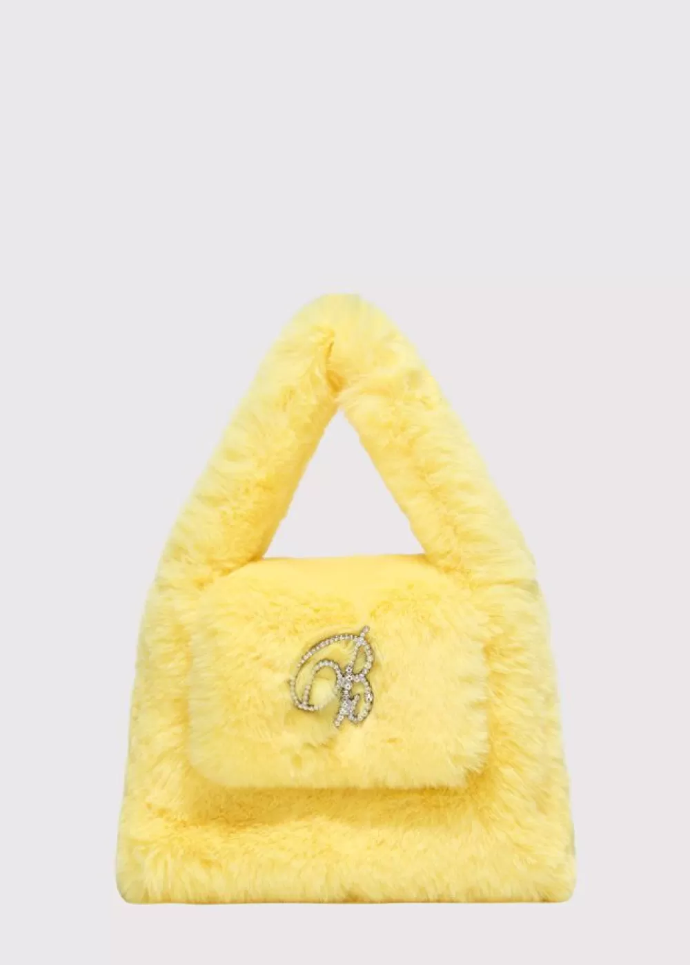 Women Blumarine Bag In Faux Fur With Pin B In Rhinestones