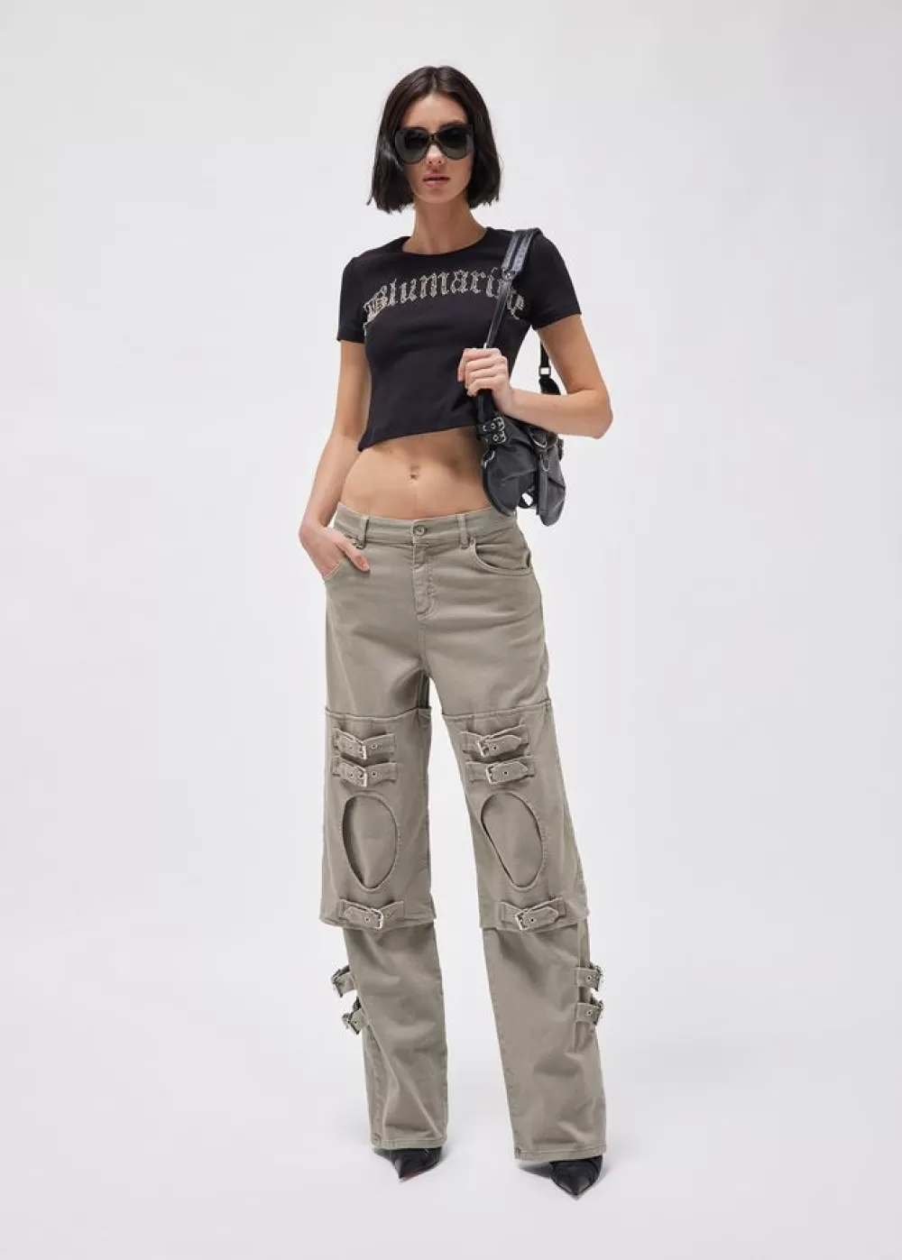 Women Blumarine Boyfriend Jeans With Buckles And Cut-Out Detailing