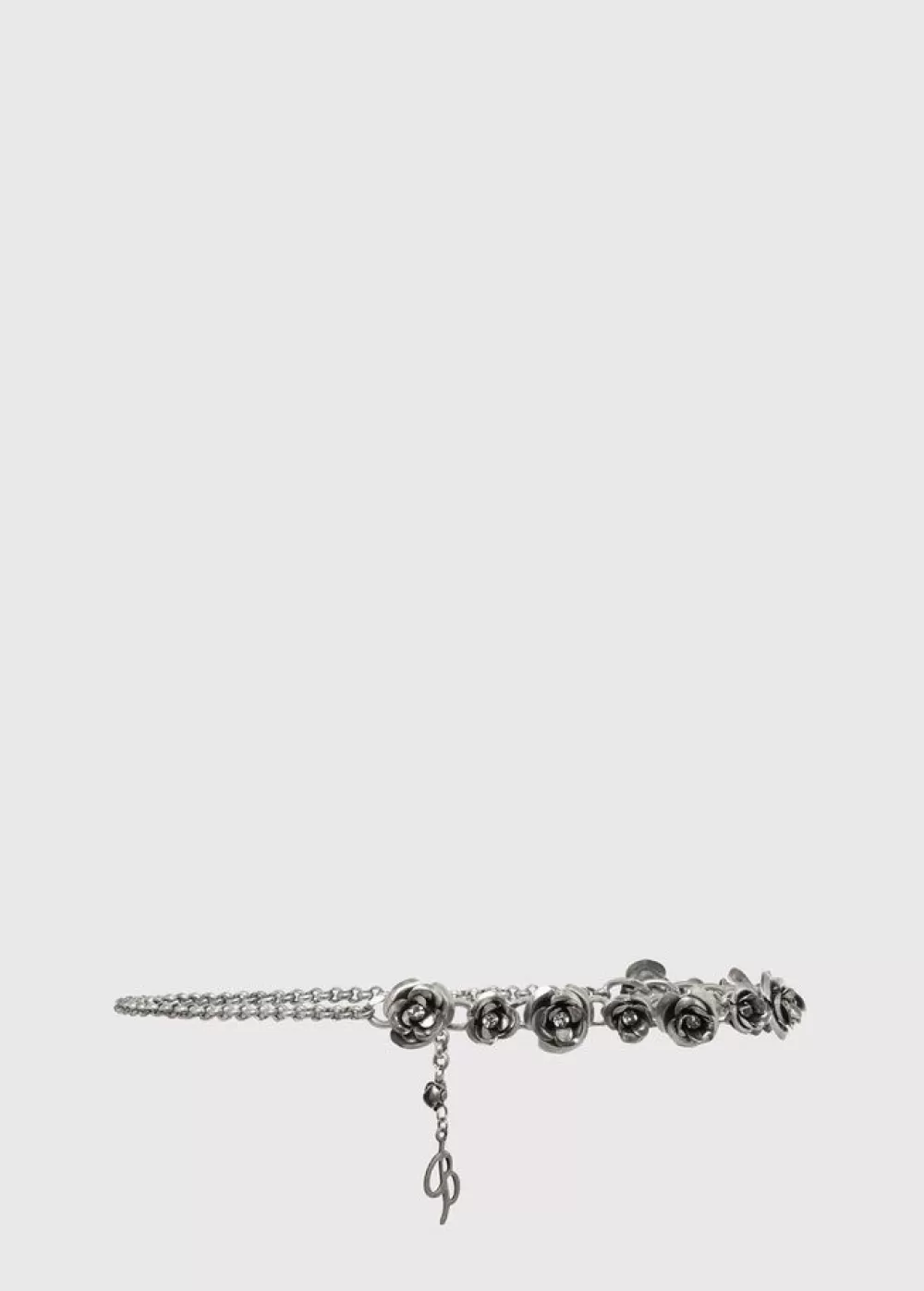 Women Blumarine Chain Belt With Roses And Pearls