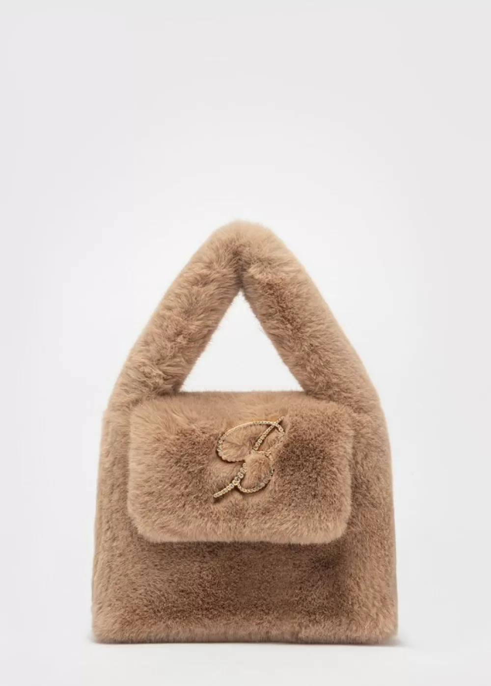 Women Blumarine Eco Fur Bag With Flap And Logo