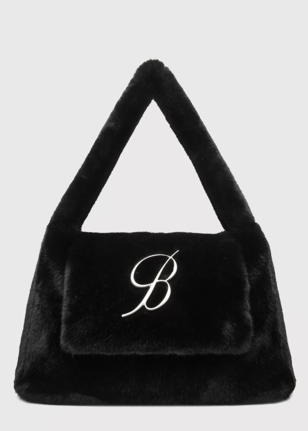 Women Blumarine Large-Size Faux Fur Bag With Flap And Logo