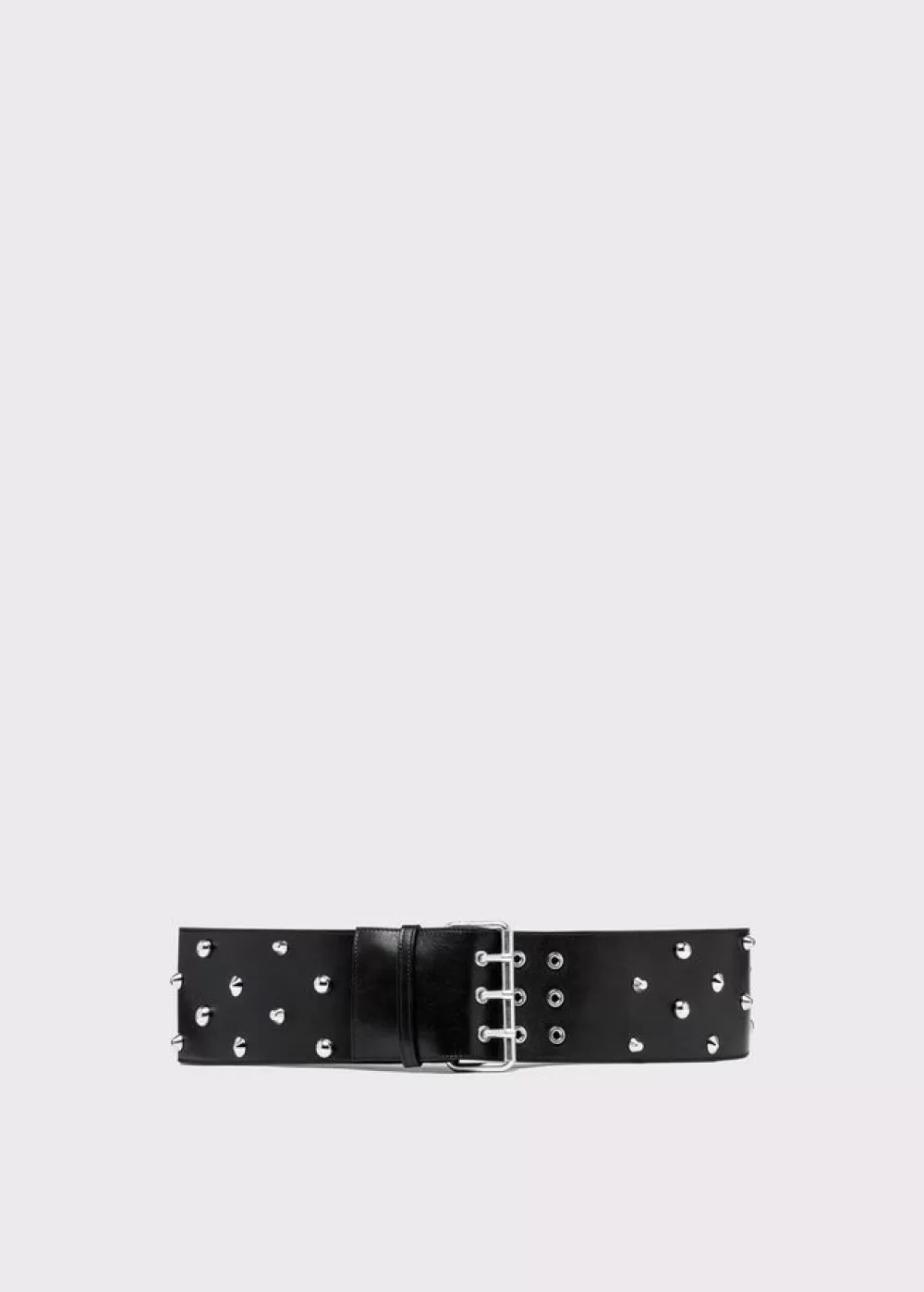 Women Blumarine Leather Belt With Embroidery Studs