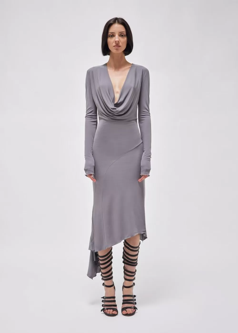 Women Blumarine Midi Dress With Hoodie Collar