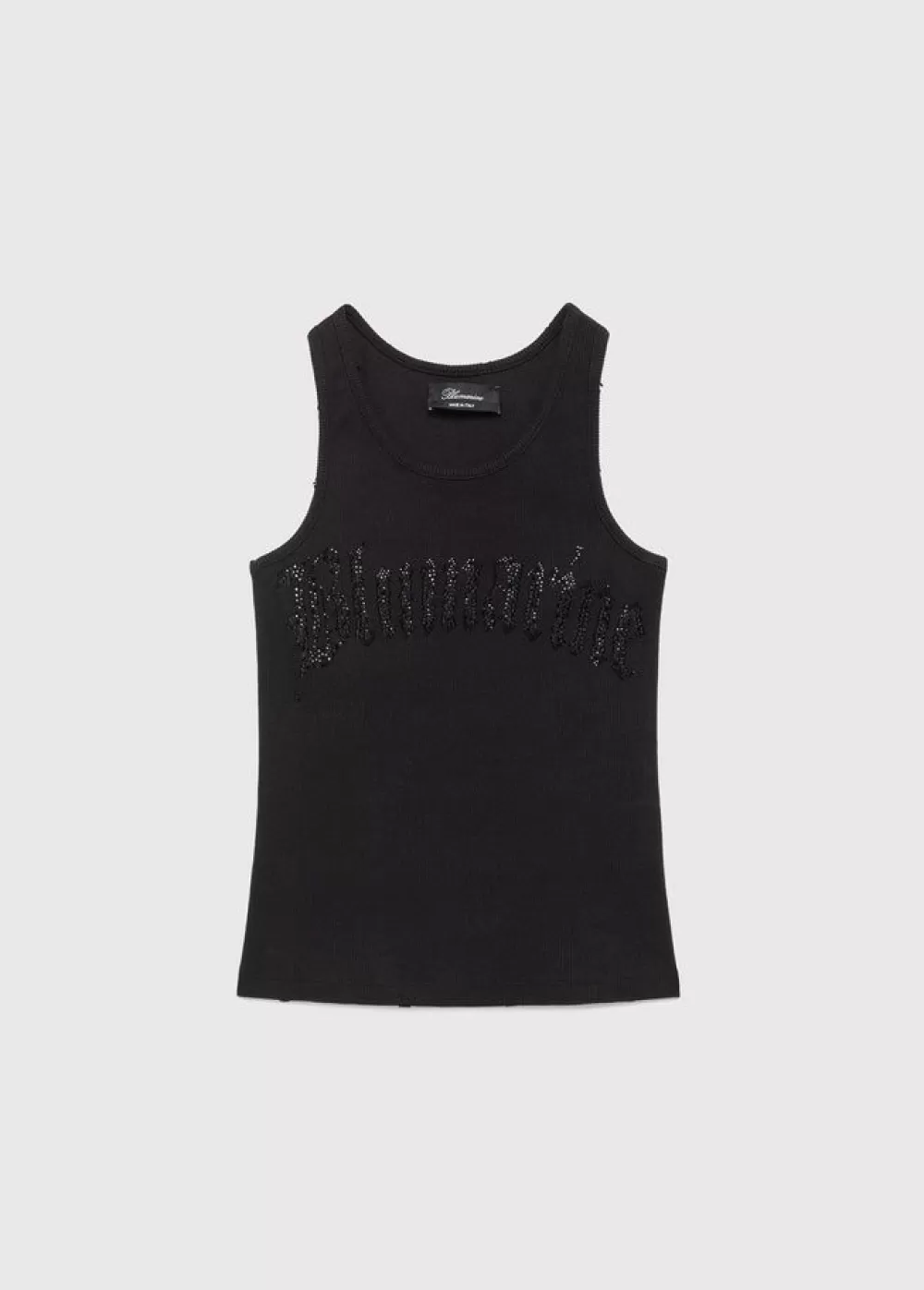 Women Blumarine Top With Rhinestone Embroidery Logo