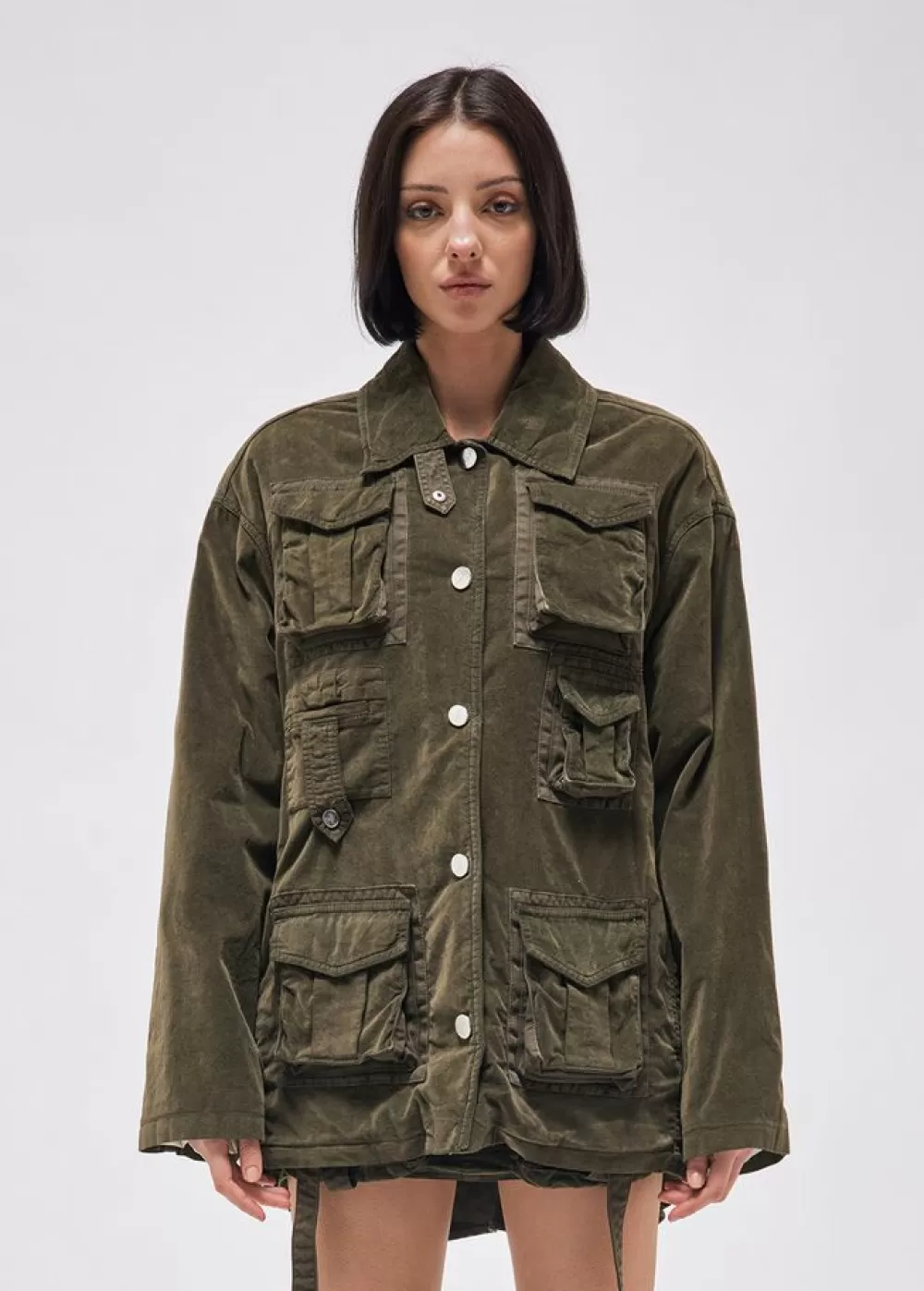 Women Blumarine Velvet Cargo Jacket