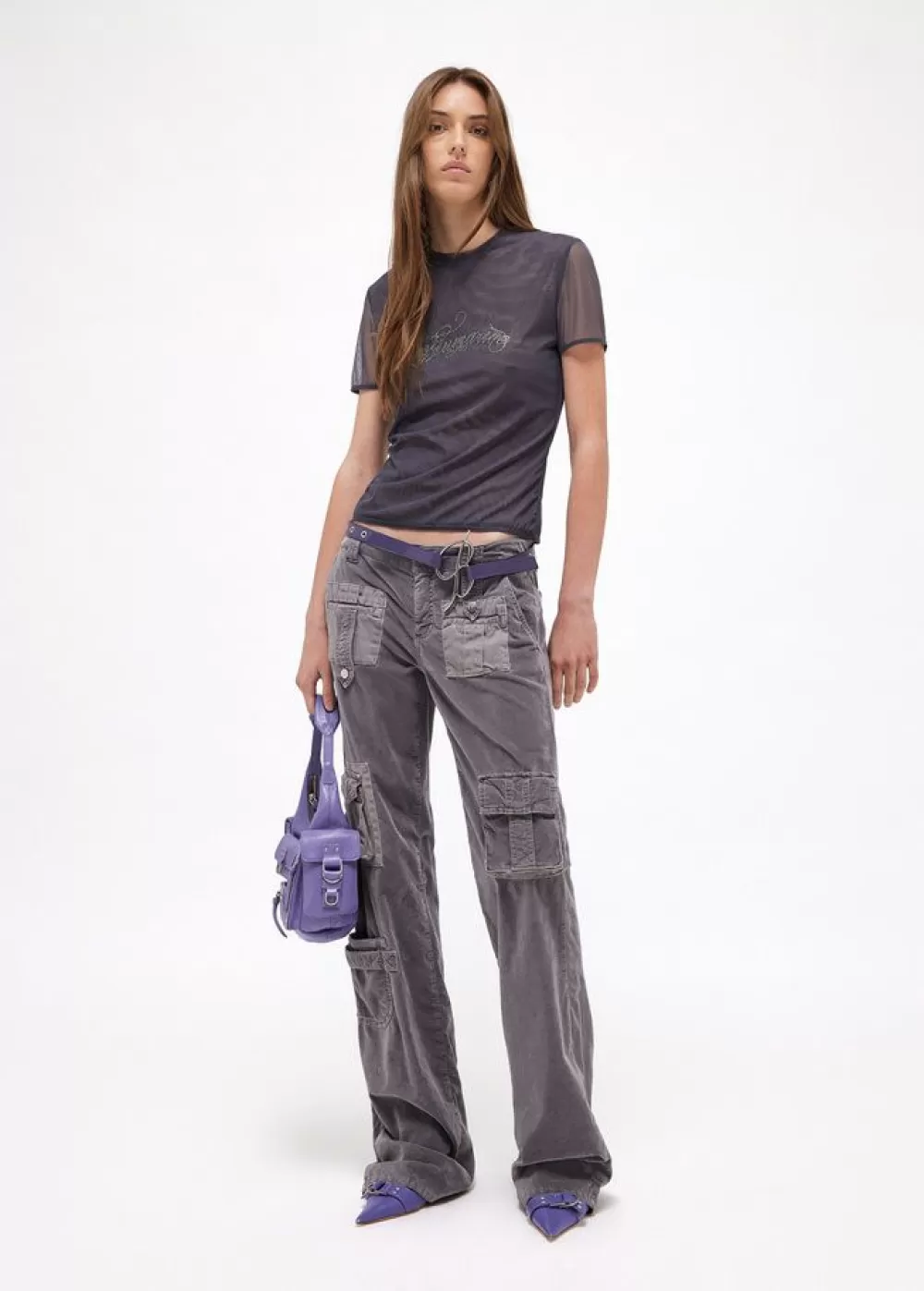 Women Blumarine Velvet Cargo Pants