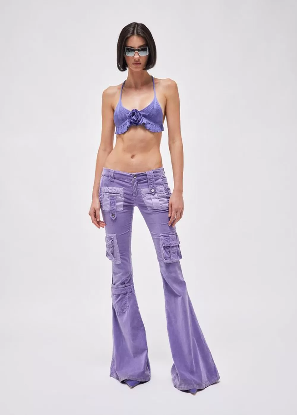 Women Blumarine Velvet Flared Trousers